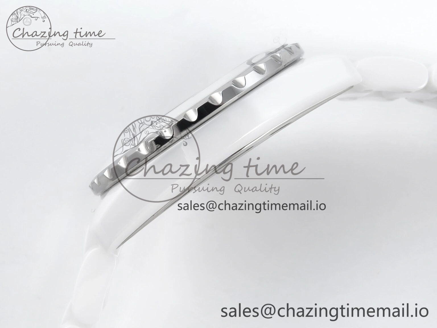 J13 38mm White Ceramic HTF 1:1 Best Edition Numbers Dial on Bracelet A Neat 6449