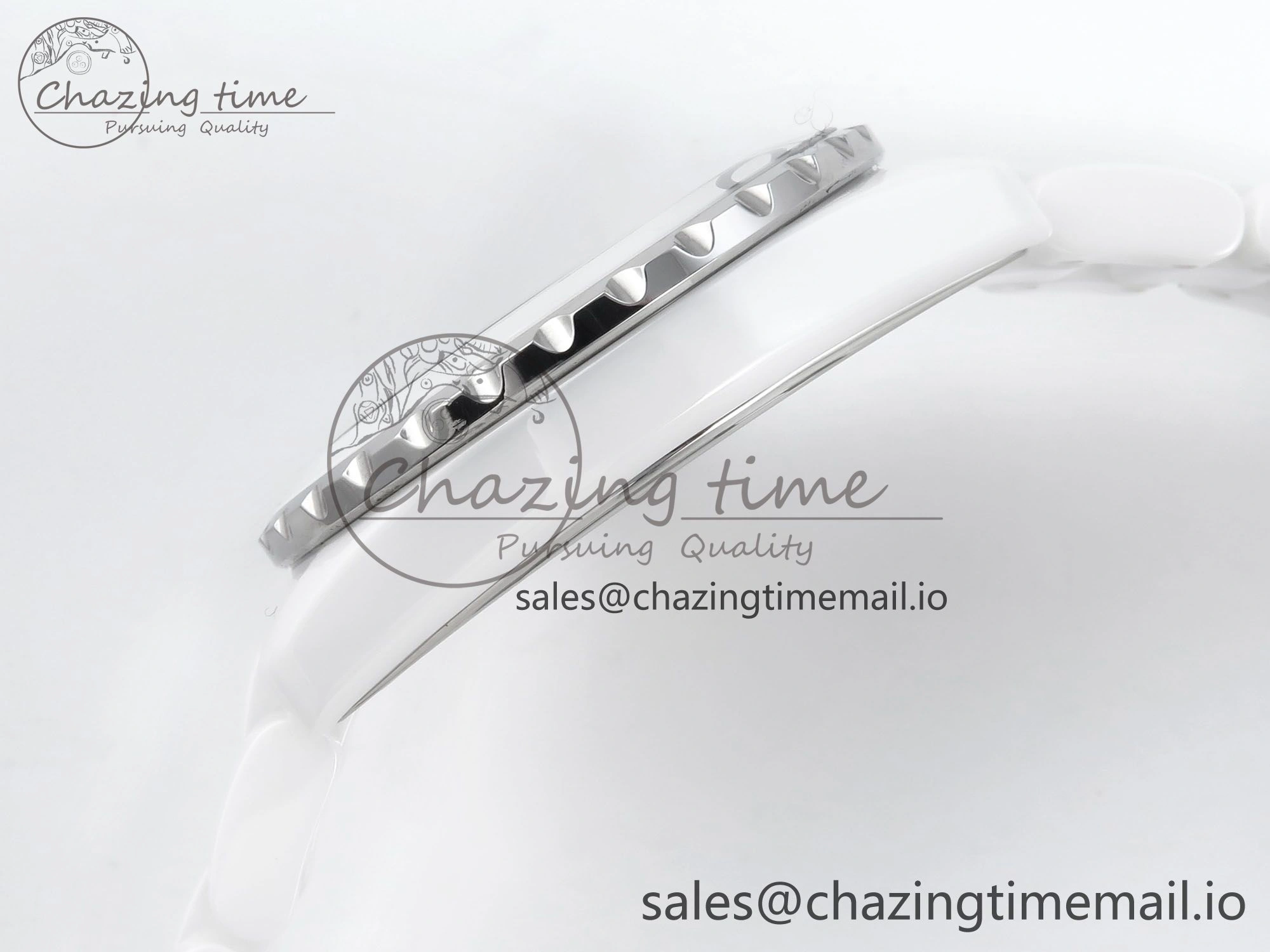 J13 38mm White Ceramic HTF 1:1 Best Edition Numbers Dial on Bracelet A Neat 6449