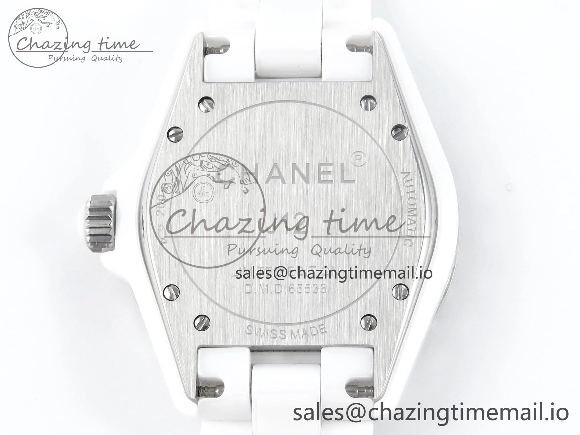 FashionForward J13 38mm White Ceramic HTF 1:1 Best Edition Pink Dial Diamonds Makers on Bracelet A 6448