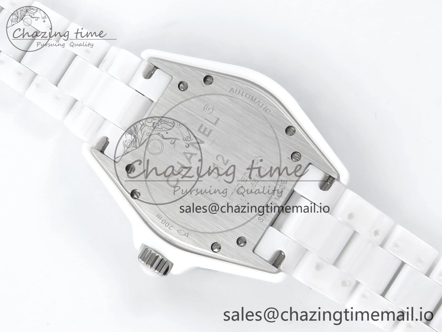 J13 38mm White Ceramic HTF 1:1 Best Edition Pink MOP Dial Diamonds Markers on Bracelet A Classic 6451