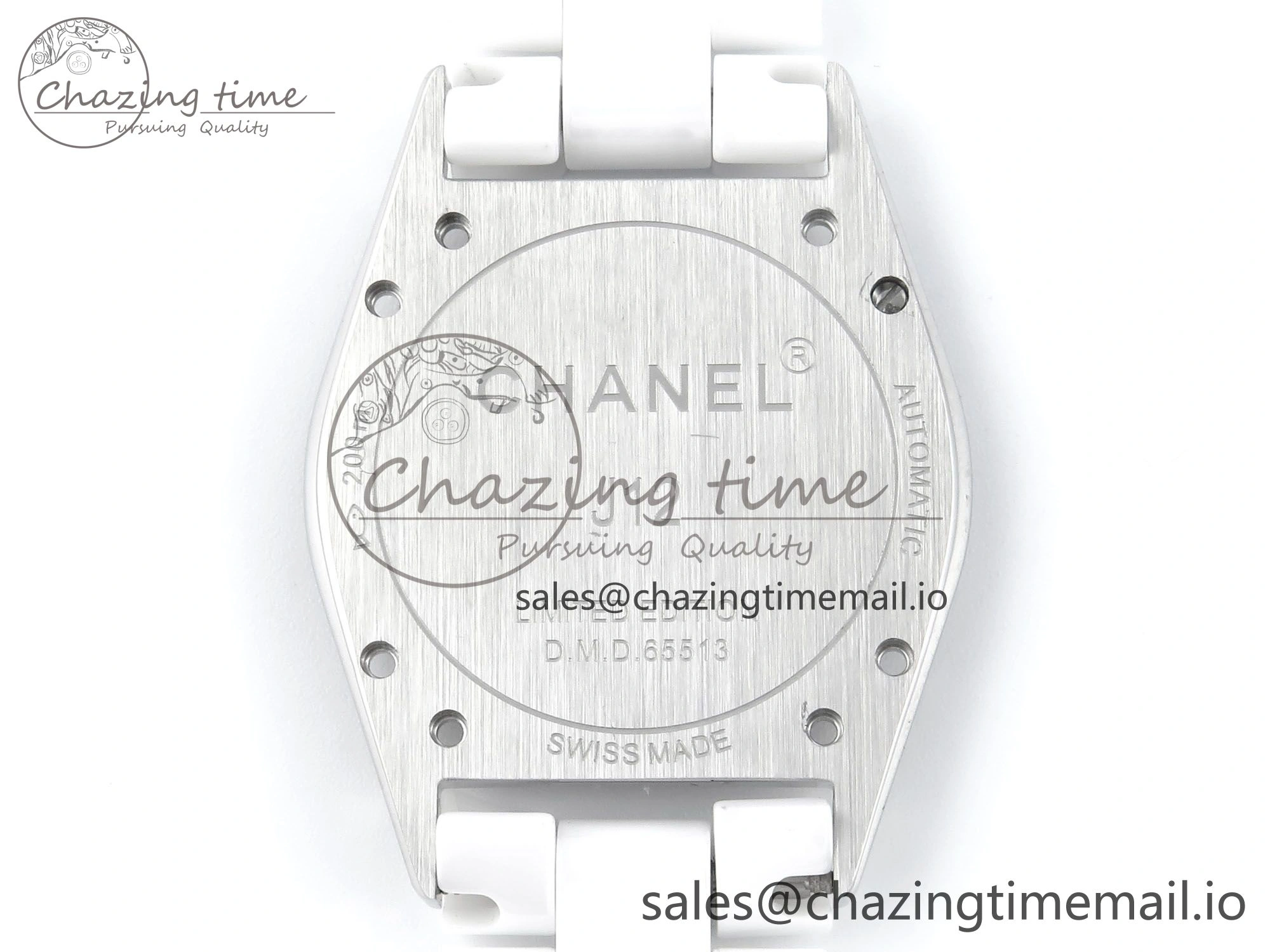 J13 38mm White Ceramic HTF 1:1 Best Edition Pink MOP Dial Diamonds Markers on Bracelet A Classic 6451