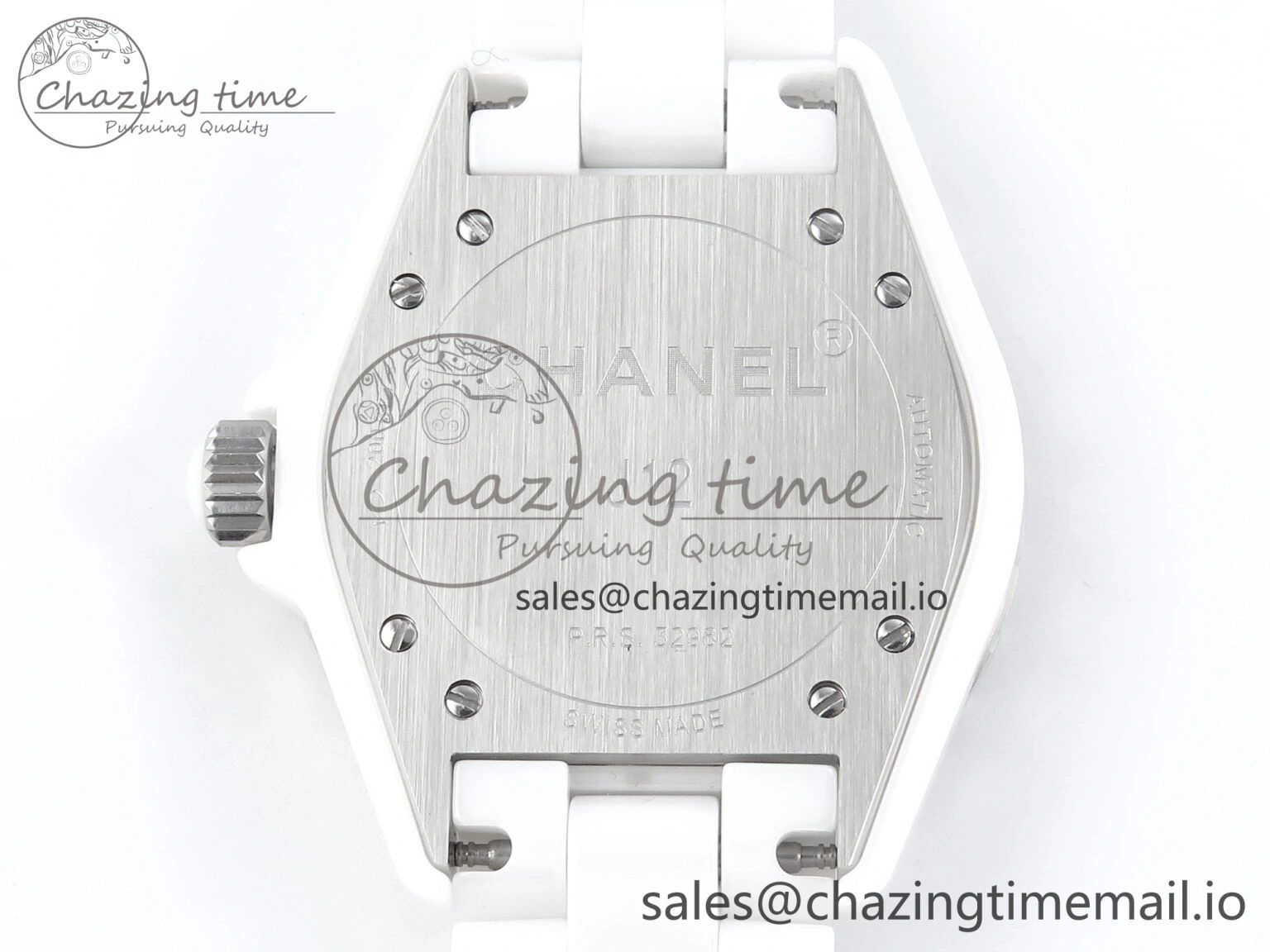 Snug J13 38mm White Ceramic HTF 1:1 Best Edition White Dial Diamonds Numbers Makers on Bracelet A 6450