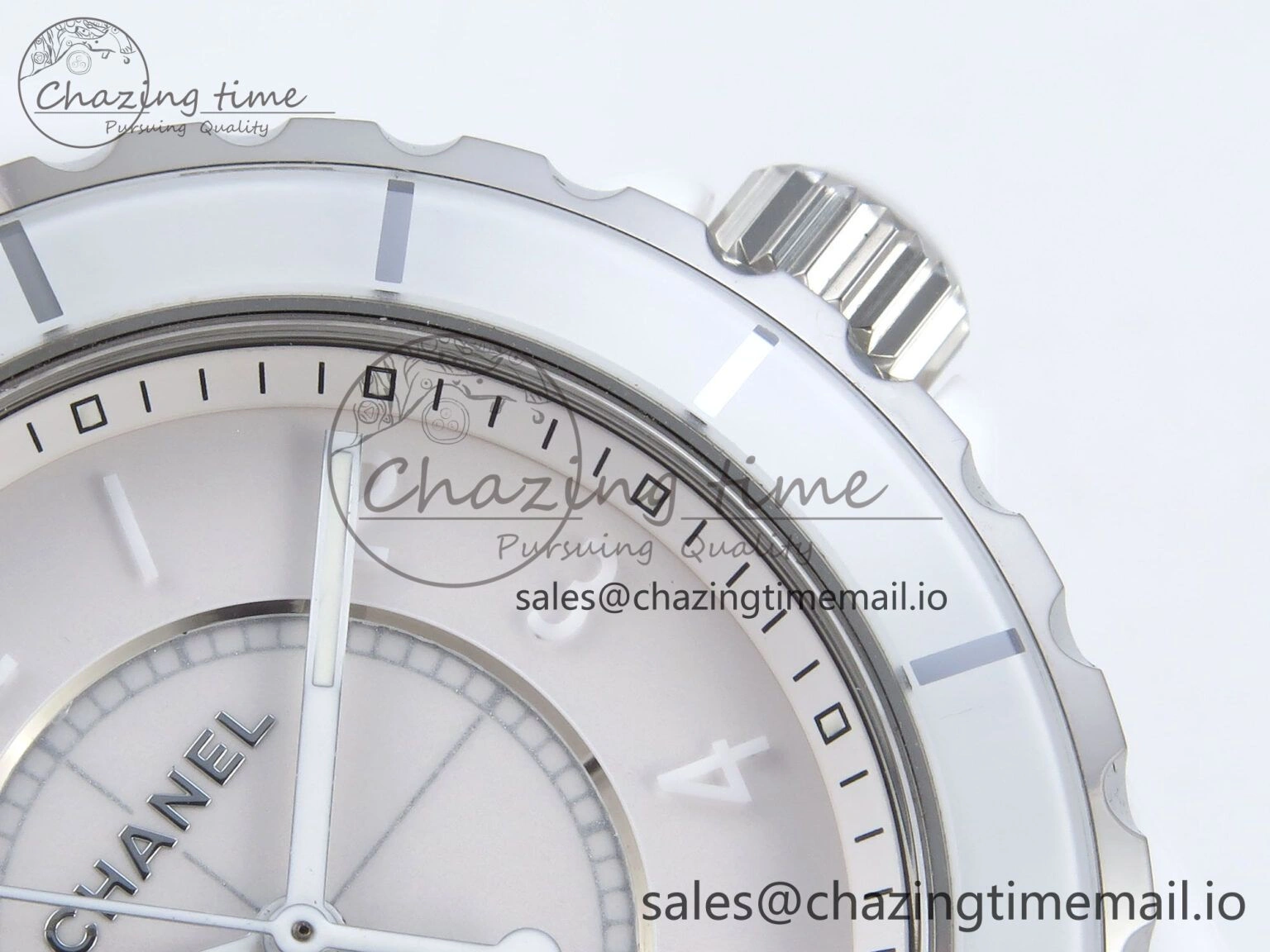 Neat J13 38mm White Ceramic HTF 1:1 Best Edition White Dial Numbers Makers on Bracelet A 6447