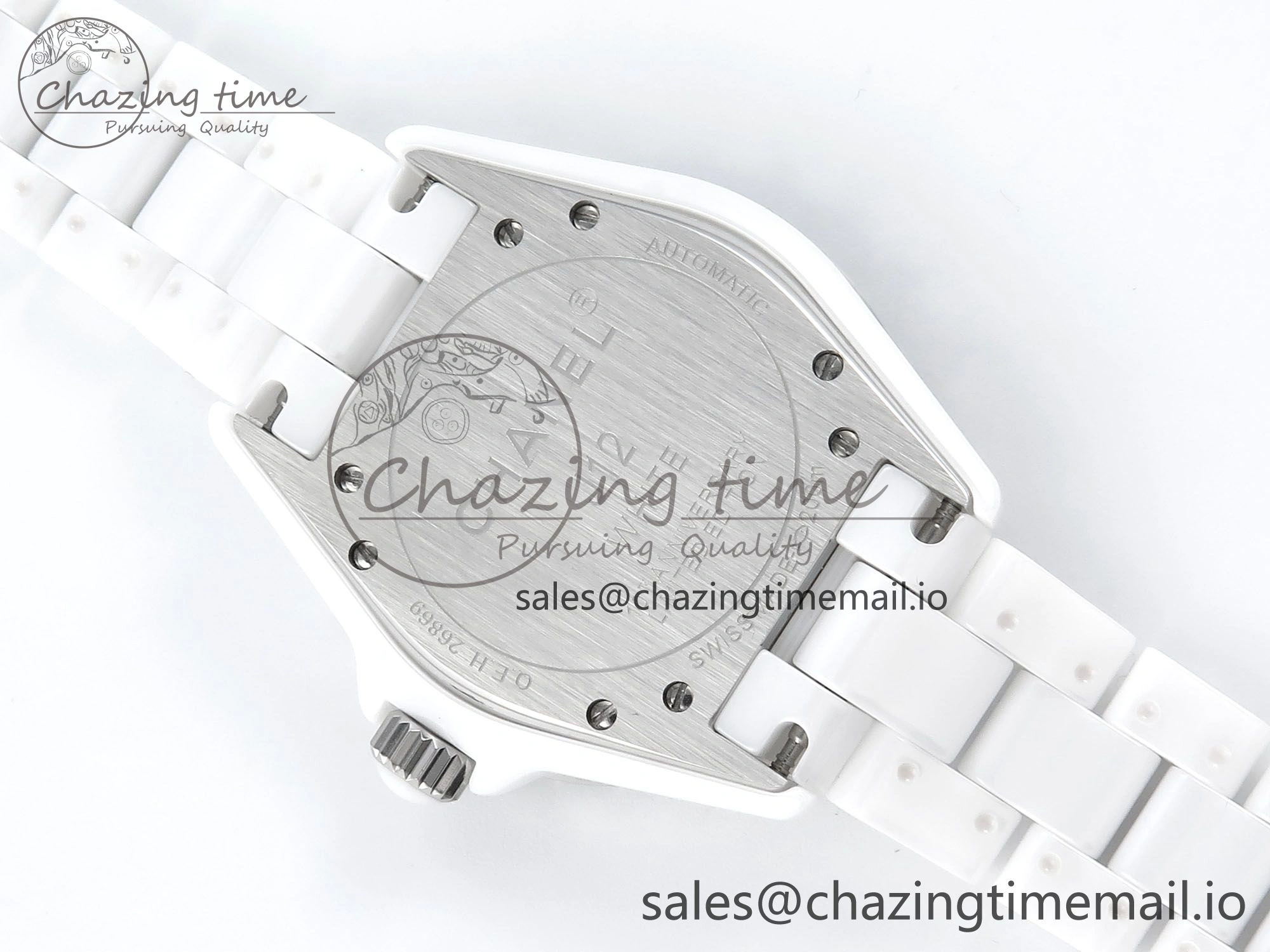 Neat J13 38mm White Ceramic HTF 1:1 Best Edition White Dial Numbers Makers on Bracelet A 6447
