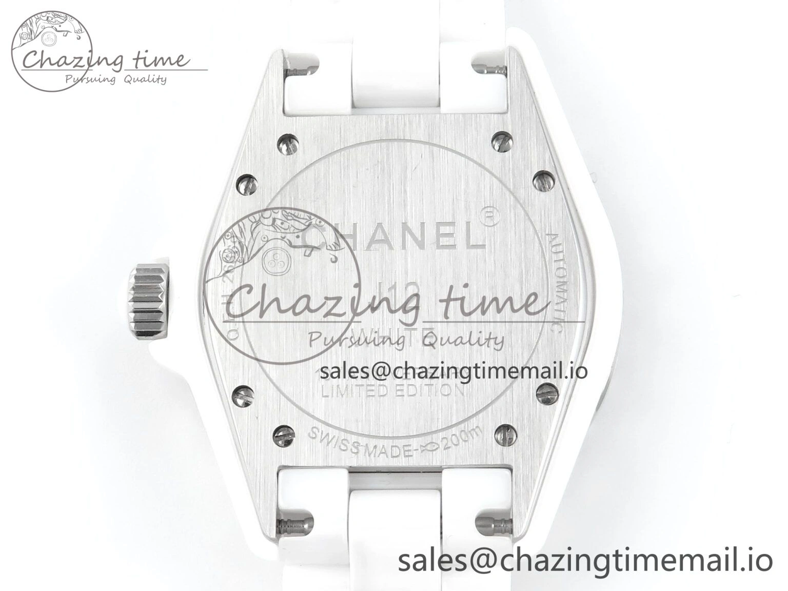Neat J13 38mm White Ceramic HTF 1:1 Best Edition White Dial Numbers Makers on Bracelet A 6447
