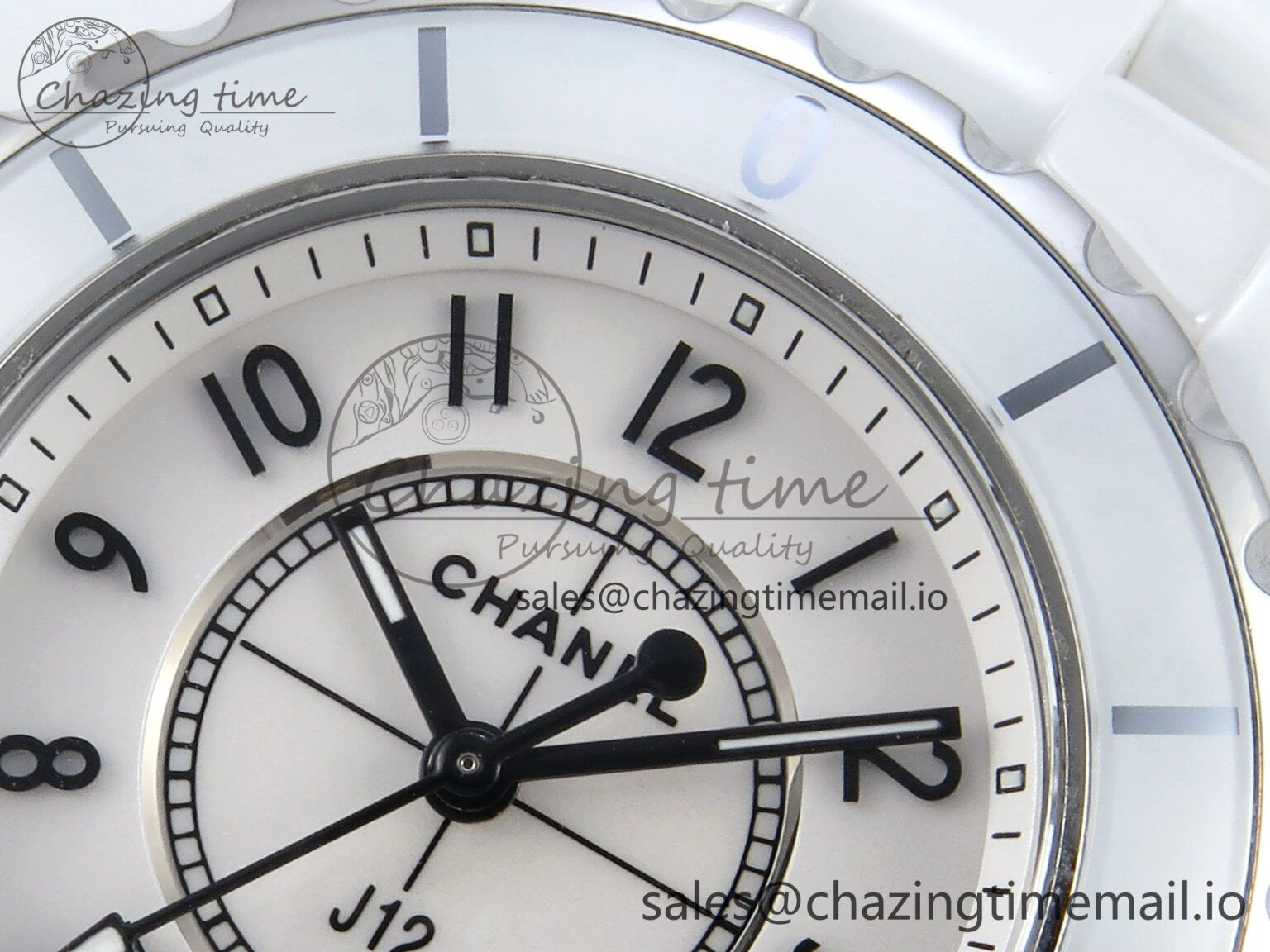 J13 38mm White Ceramic HTF 1:1 Best Edition White Dial on Bracelet Swiss Quartz Timeless 6424