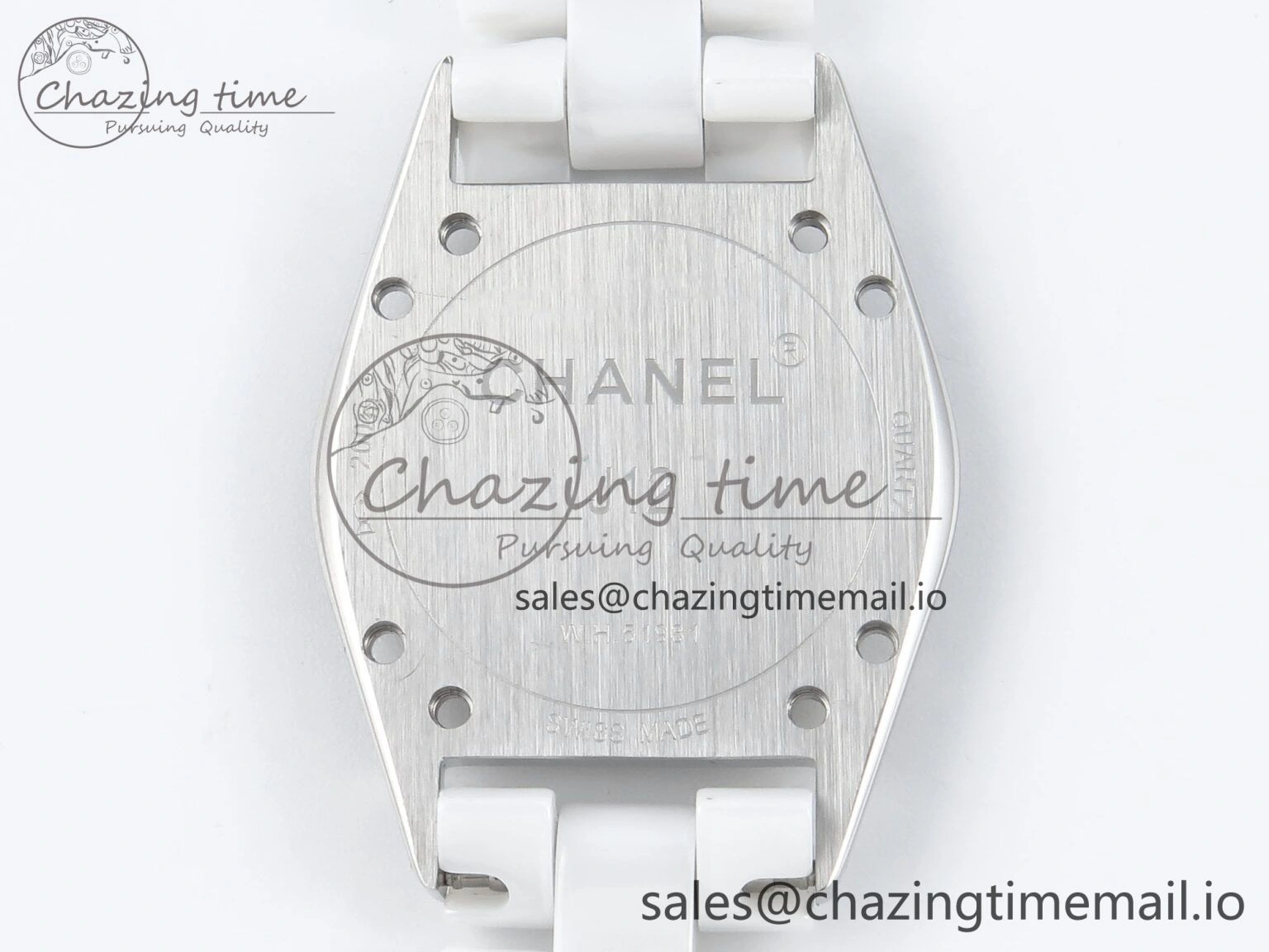 J13 38mm White Ceramic HTF 1:1 Best Edition White Dial on Bracelet Swiss Quartz Timeless 6424