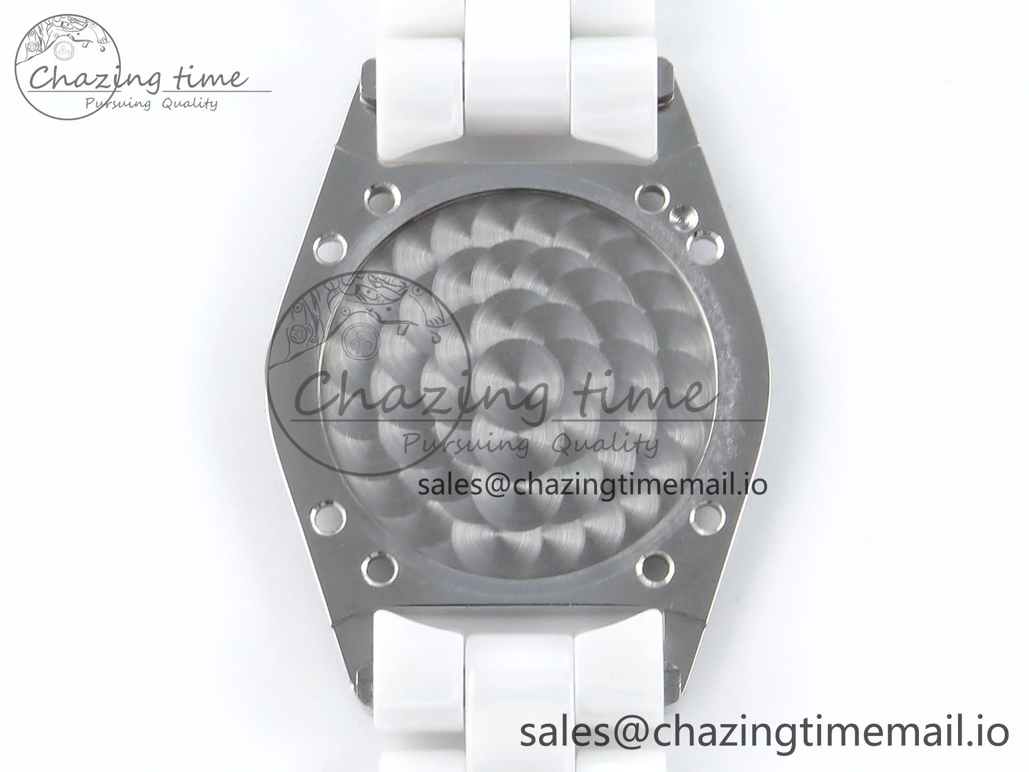J13 38mm White Ceramic HTF 1:1 Best Edition White Dial on Bracelet Swiss Quartz Timeless 6424