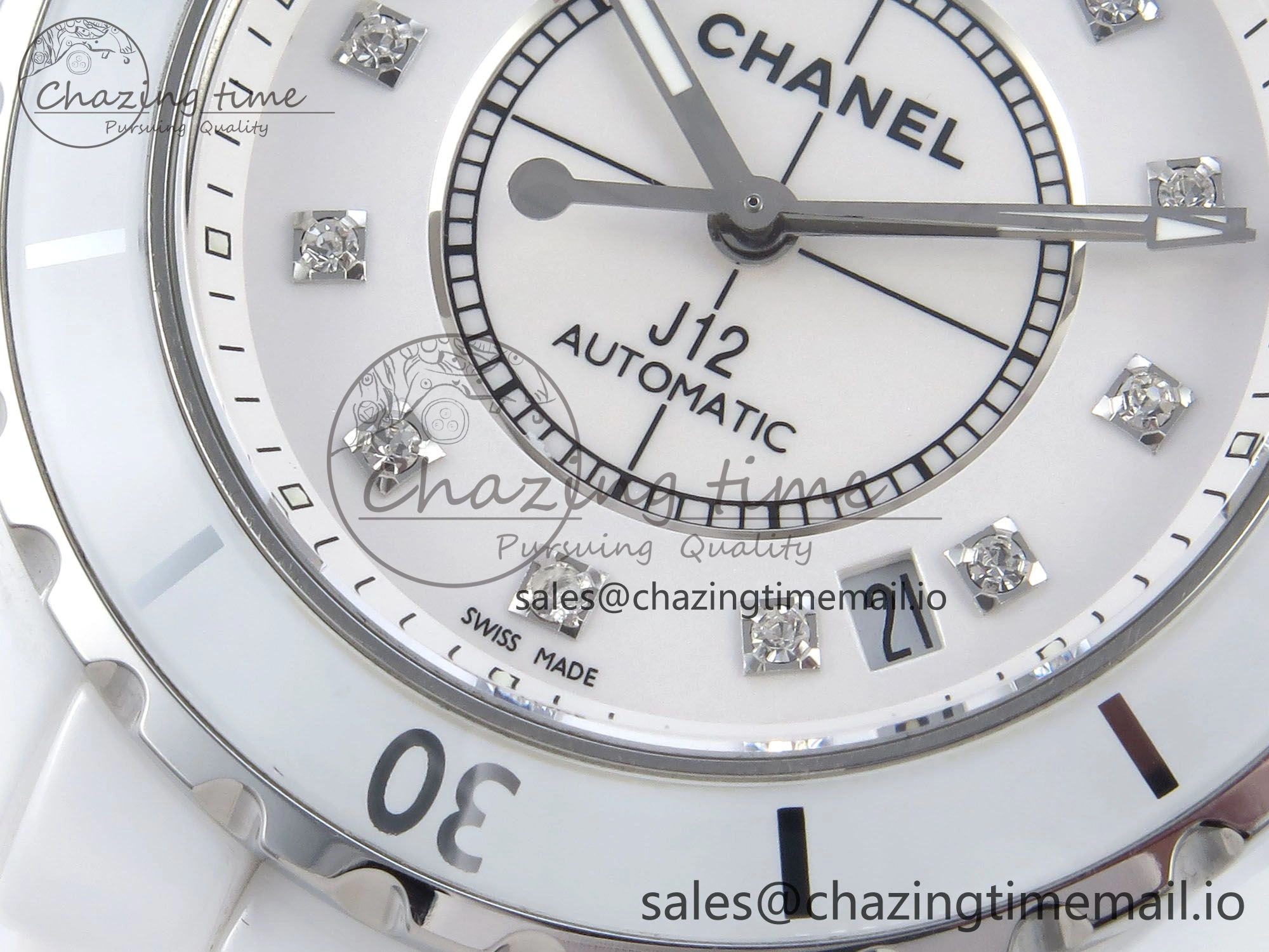 J13 38mm White Ceramic HTF 1:1 Best Edition White Diamonds Dial on Bracelet A Versatile 6452