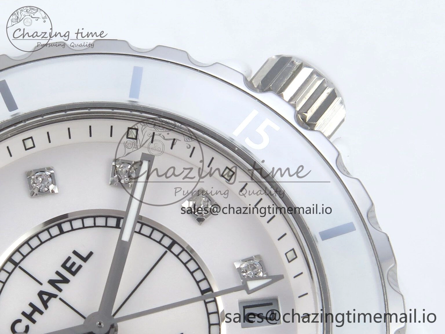 J13 38mm White Ceramic HTF 1:1 Best Edition White Diamonds Dial on Bracelet A Versatile 6452