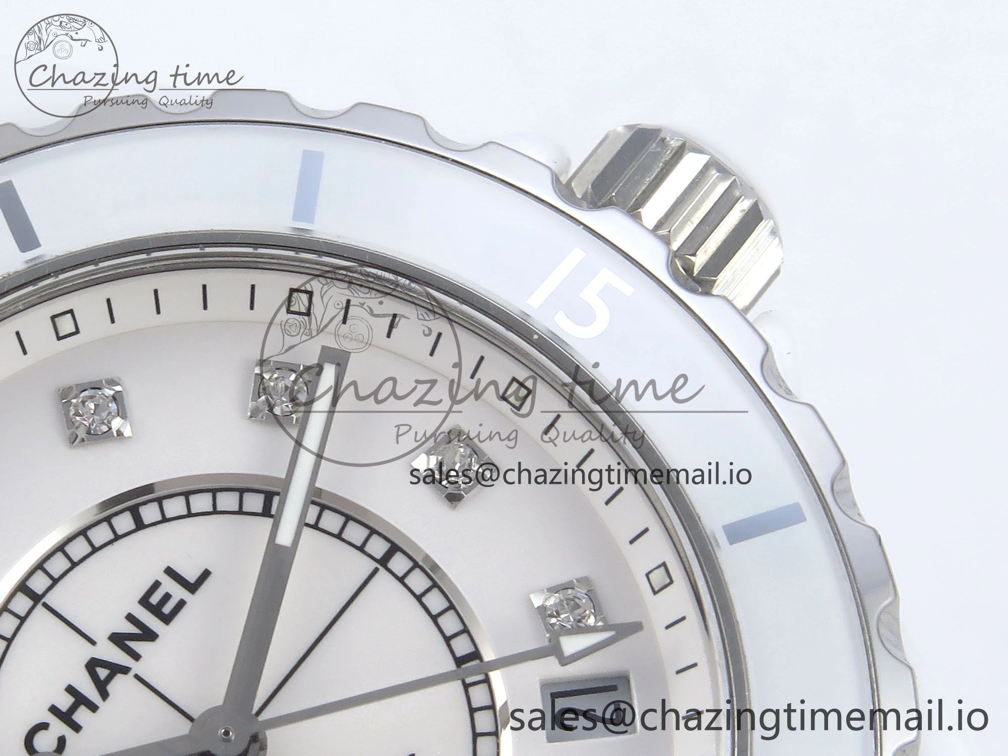 J13 38mm White Ceramic HTF 1:1 Best Edition White Diamonds Dial on Bracelet A Versatile 6452