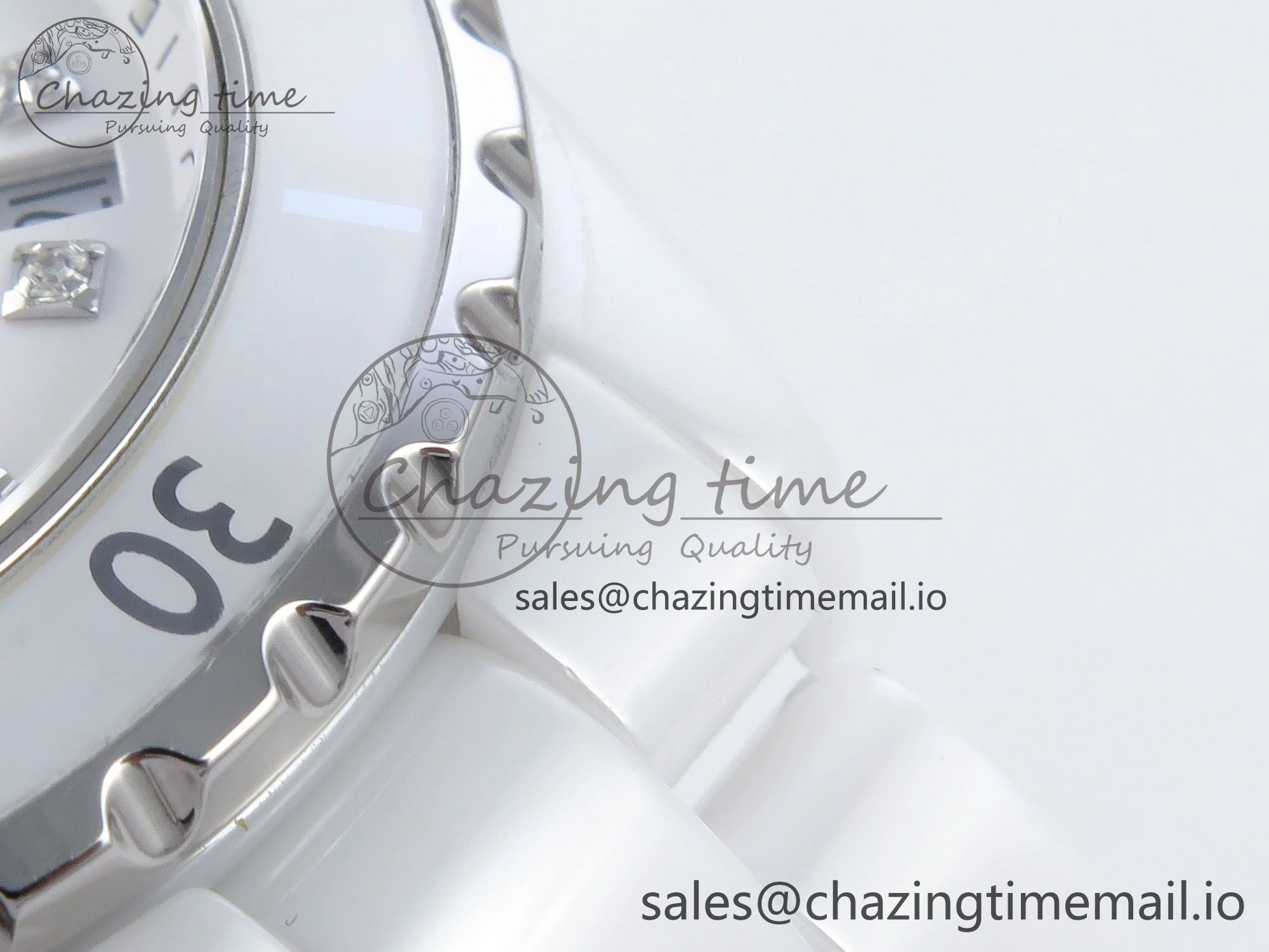 J13 38mm White Ceramic HTF 1:1 Best Edition White Diamonds Dial on Bracelet A Versatile 6452