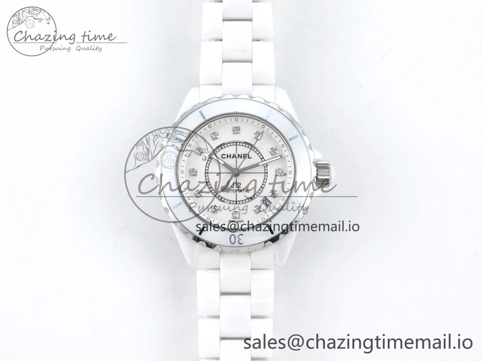 J13 38mm White Ceramic HTF 1:1 Best Edition White Diamonds Dial on Bracelet A Versatile 6452