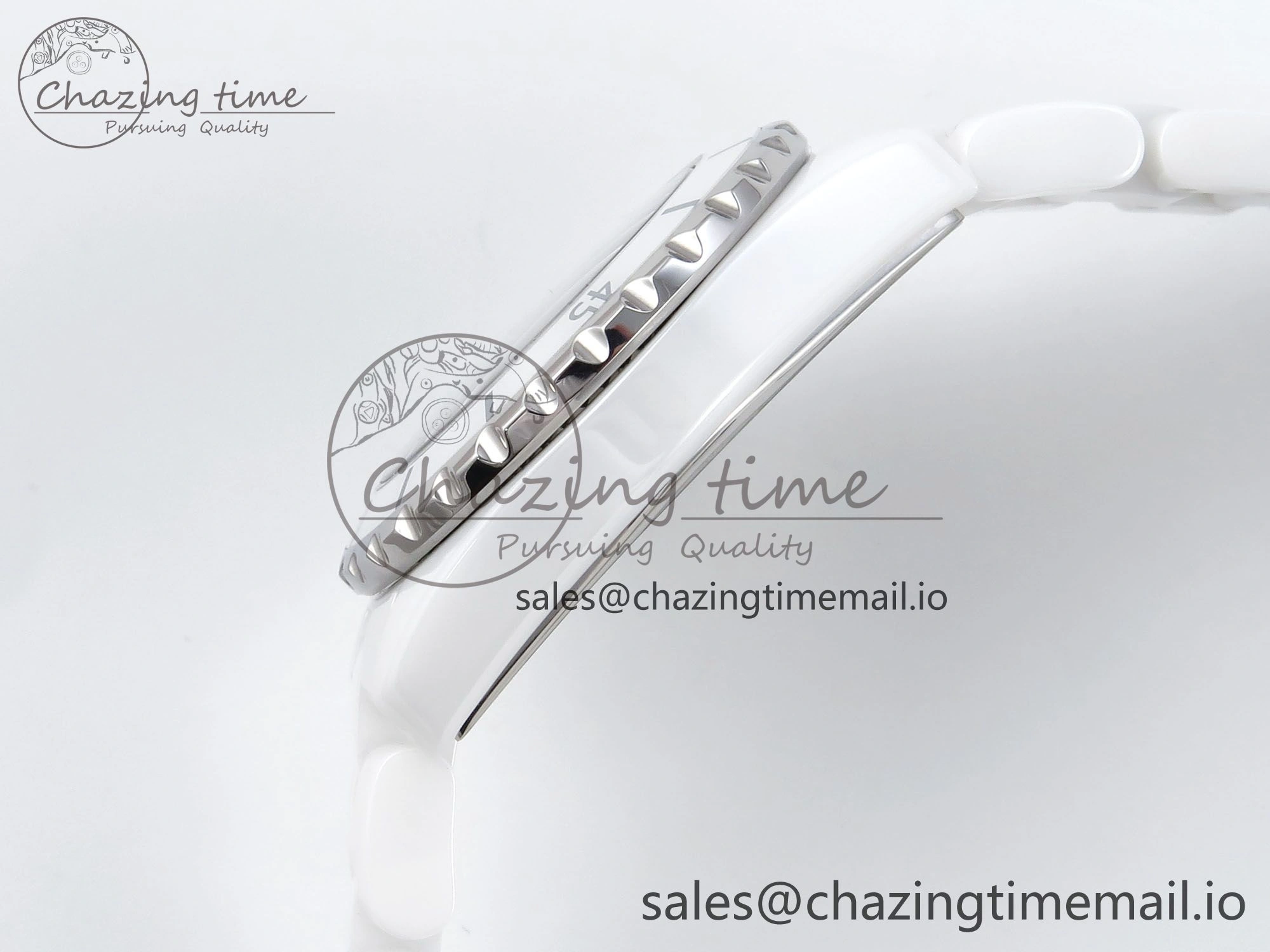 J13 38mm White Ceramic HTF 1:1 Best Edition White MOP Dial on Bracelet Swiss Quartz Supportive 6422