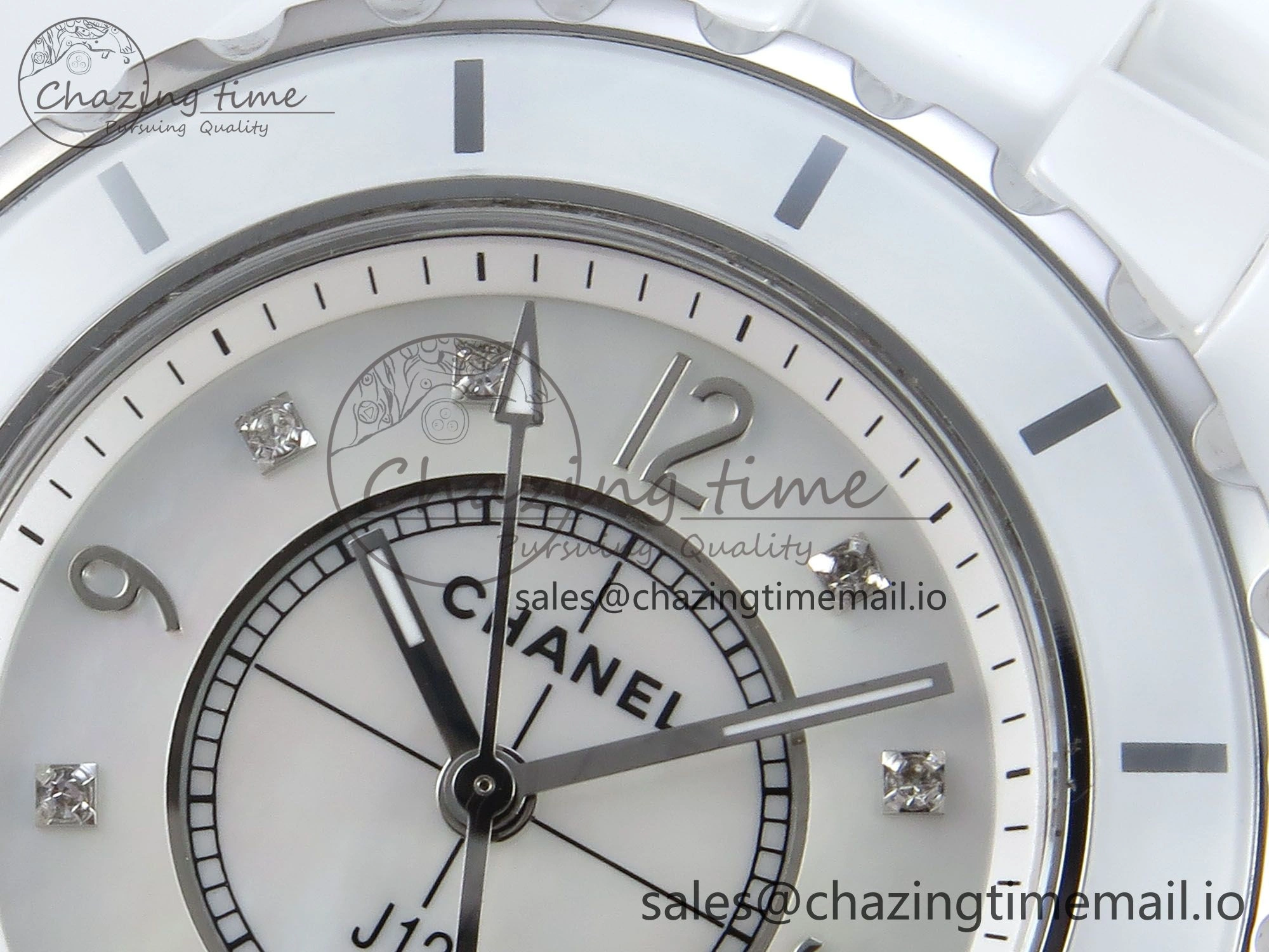 J13 38mm White Ceramic HTF 1:1 Best Edition White MOP Dial on Bracelet Swiss Quartz Supportive 6422