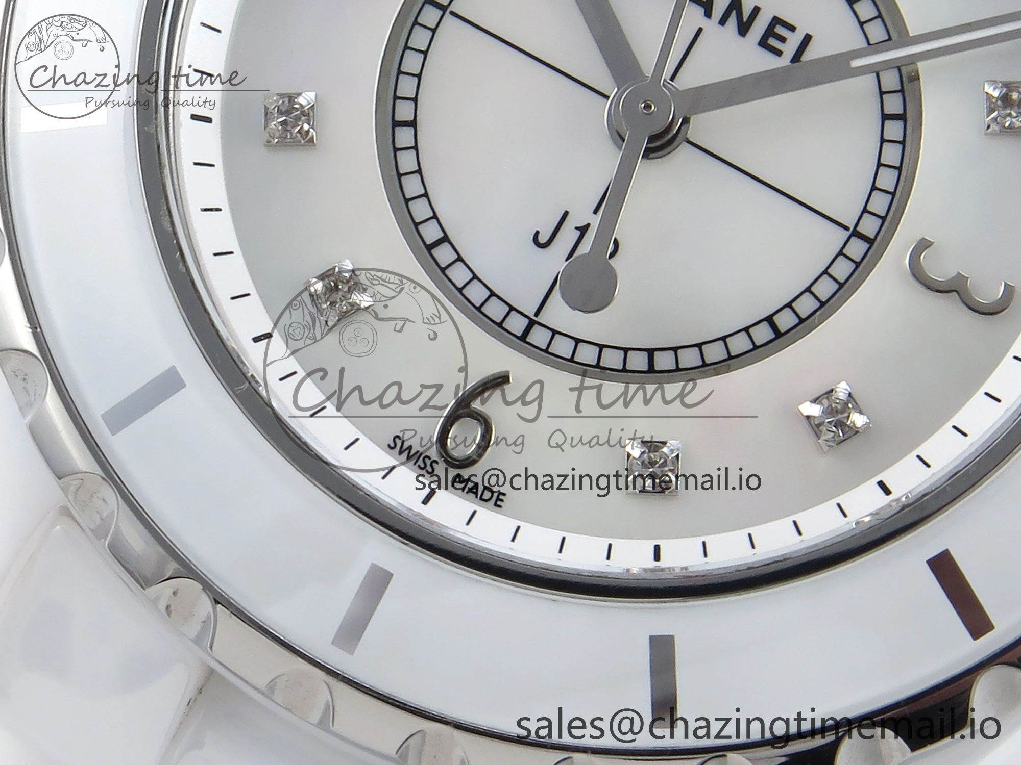 J13 38mm White Ceramic HTF 1:1 Best Edition White MOP Dial on Bracelet Swiss Quartz Supportive 6422