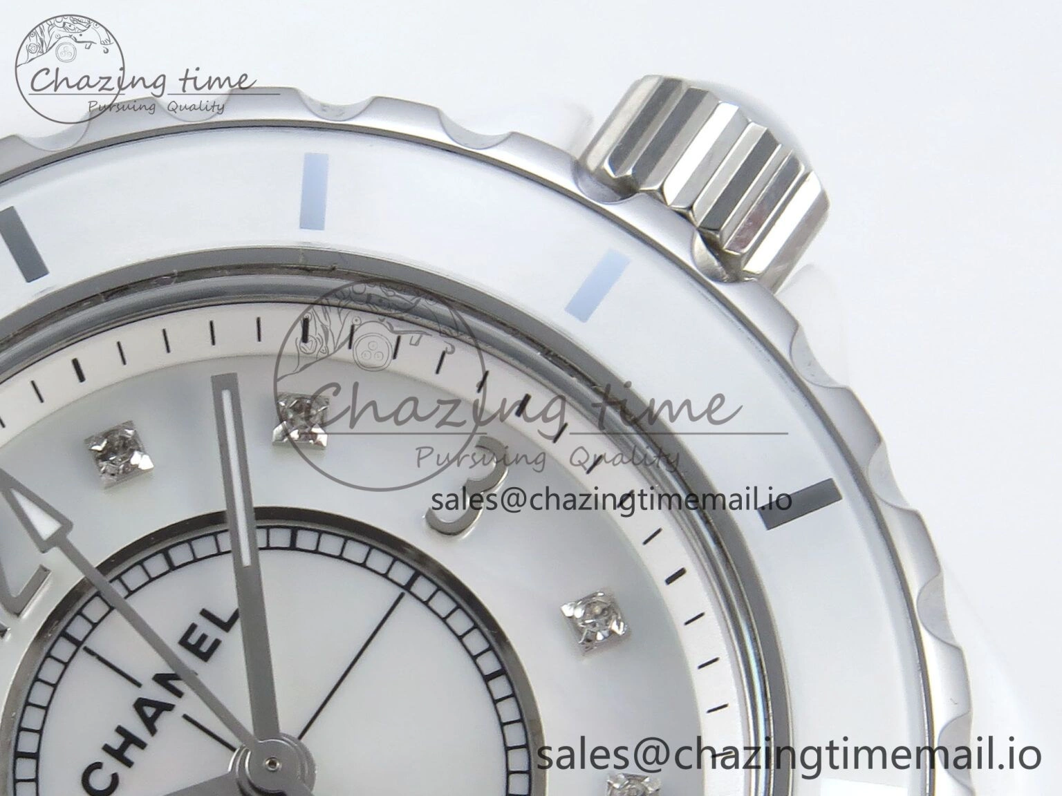 J13 38mm White Ceramic HTF 1:1 Best Edition White MOP Dial on Bracelet Swiss Quartz Supportive 6422