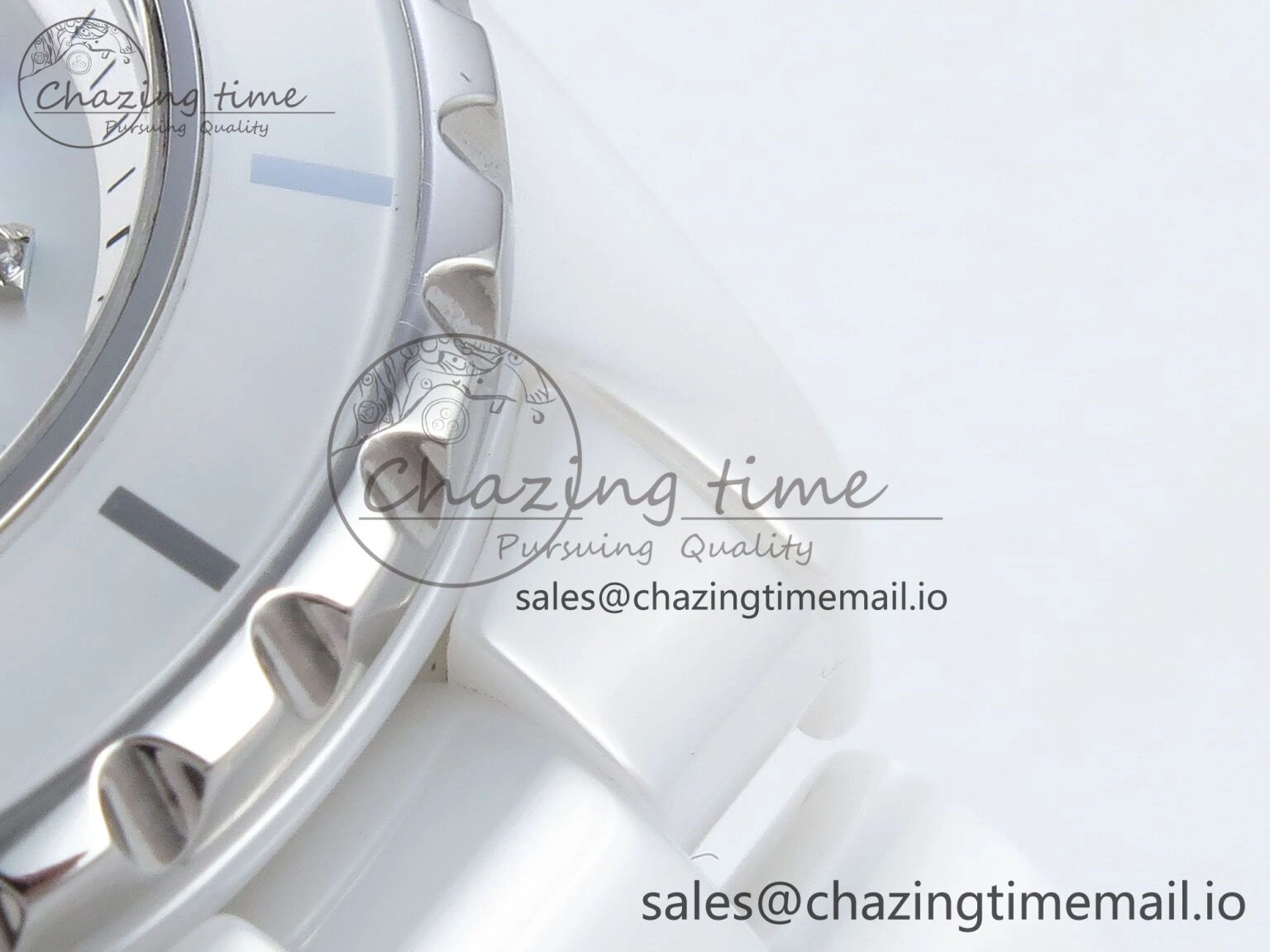 J13 38mm White Ceramic HTF 1:1 Best Edition White MOP Dial on Bracelet Swiss Quartz Supportive 6422