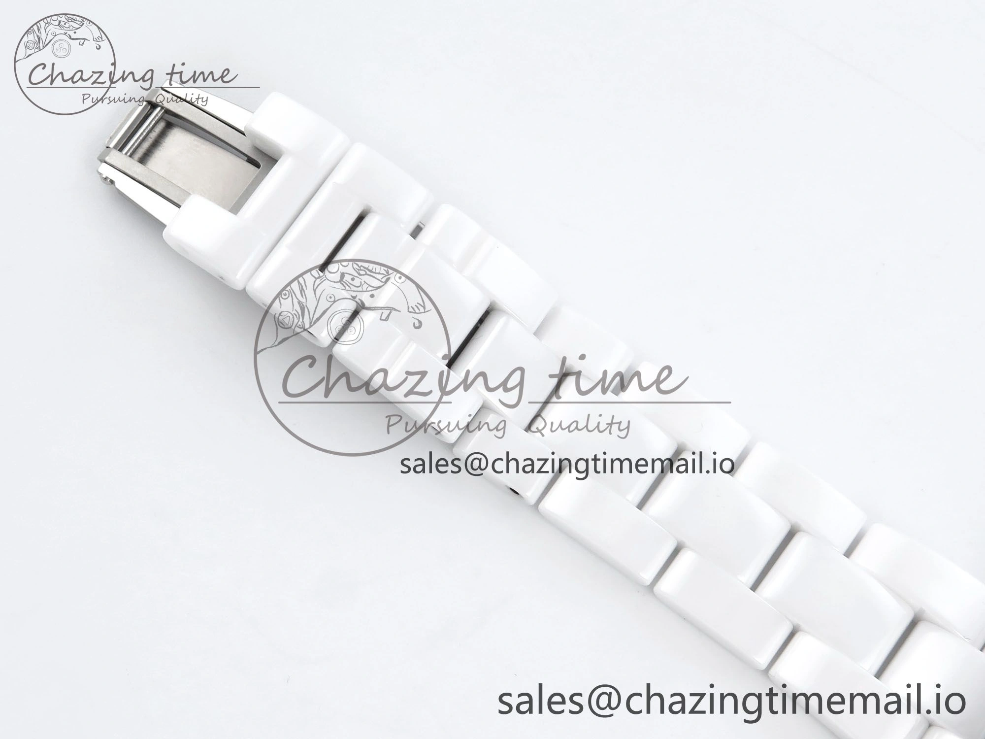 GoAnywhere J13 38mm White Ceramic HTF 1:1 Best Edition White Numbers Dial on Bracelet A12. 6443