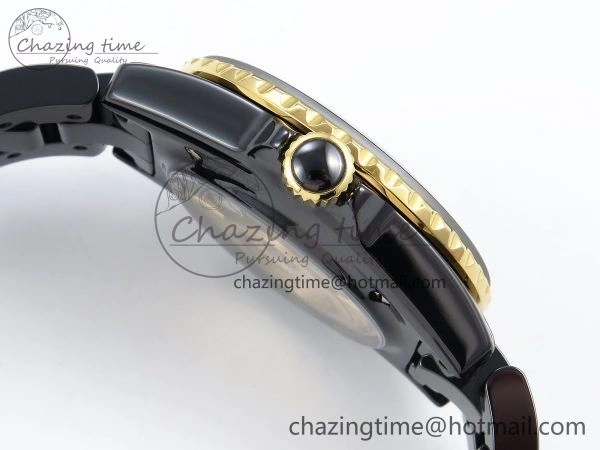 J13 38mm YG Black Ceramic BVF 1:1 Best Edition Black Dial on Bracelet A12. GoodFit 6456