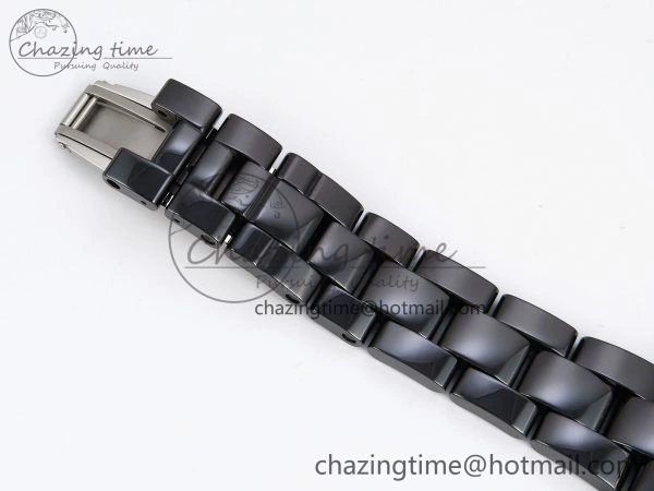 J13 38mm YG Black Ceramic BVF 1:1 Best Edition Black Dial on Bracelet A12. GoodFit 6456