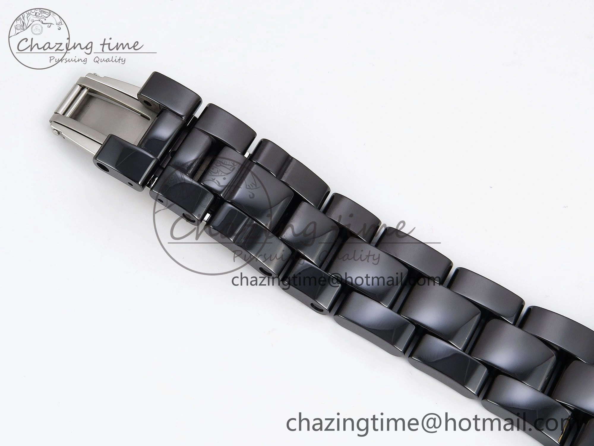 J13 38mm YG Black Ceramic BVF 1:1 Best Edition Black Dial on Bracelet A12. GoodFit 6456