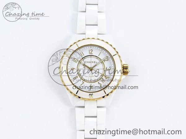 J13 38mm YG White Ceramic BVF 1:1 Best Edition White Dial on Bracelet A12. Neat 6458