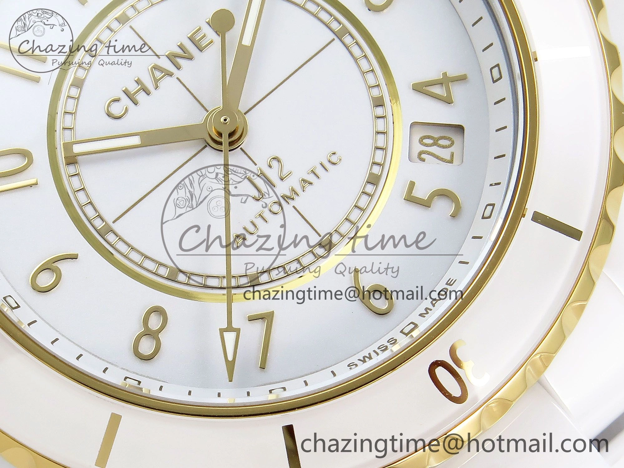 J13 38mm YG White Ceramic BVF 1:1 Best Edition White Dial on Bracelet A12. Neat 6458