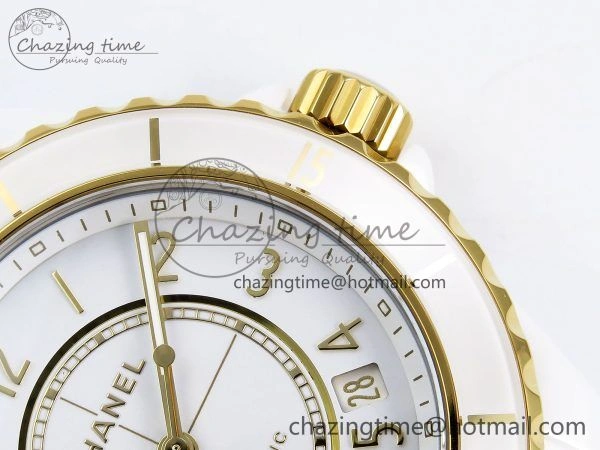 J13 38mm YG White Ceramic BVF 1:1 Best Edition White Dial on Bracelet A12. Neat 6458