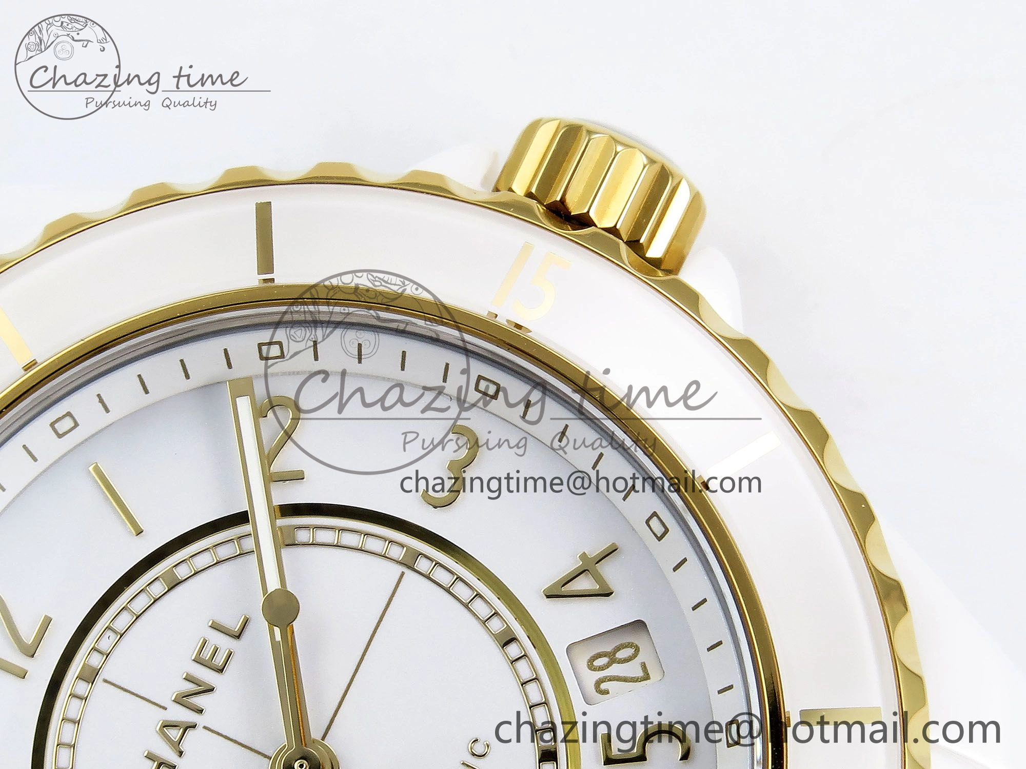 J13 38mm YG White Ceramic BVF 1:1 Best Edition White Dial on Bracelet A12. Neat 6458