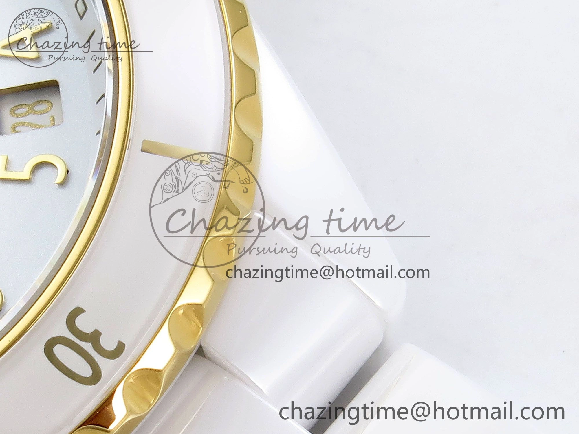 J13 38mm YG White Ceramic BVF 1:1 Best Edition White Dial on Bracelet A12. Neat 6458