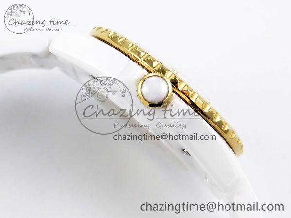 J13 38mm YG White Ceramic BVF 1:1 Best Edition White Dial on Bracelet A12. Neat 6458