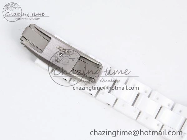J13 38mm YG White Ceramic BVF 1:1 Best Edition White Dial on Bracelet A12. Neat 6458