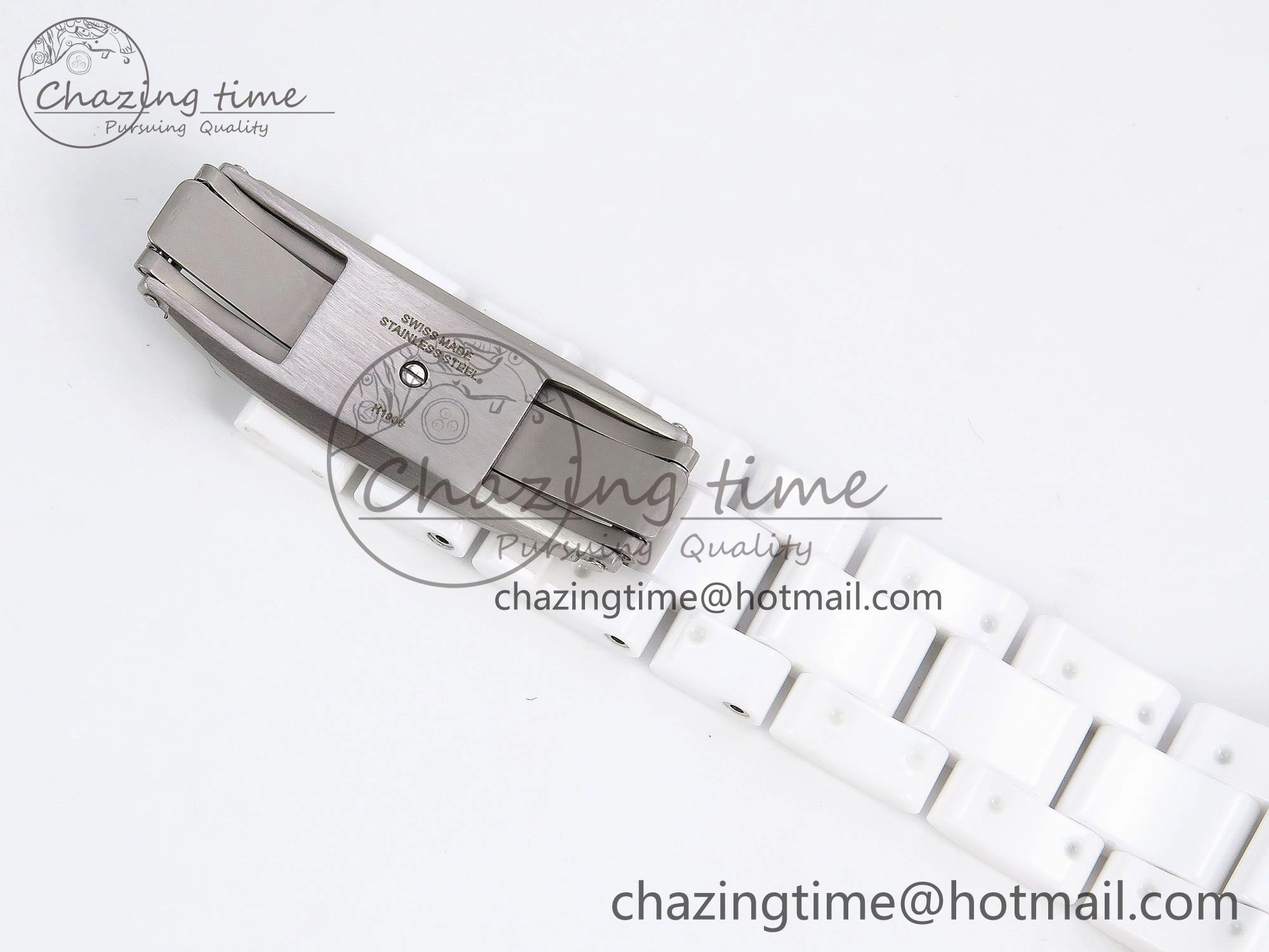 J13 38mm YG White Ceramic BVF 1:1 Best Edition White Dial on Bracelet A12. Neat 6458