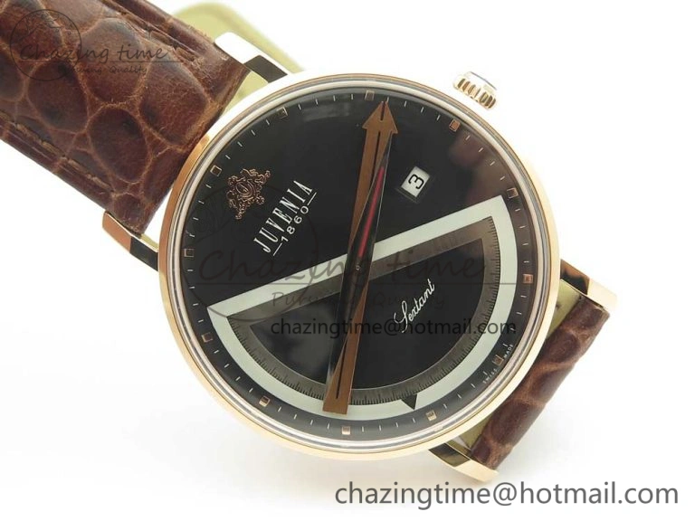 Neat Juvenia Sextant RG FKF Best Edition Black Dial on Brown Leather Strap A 7512