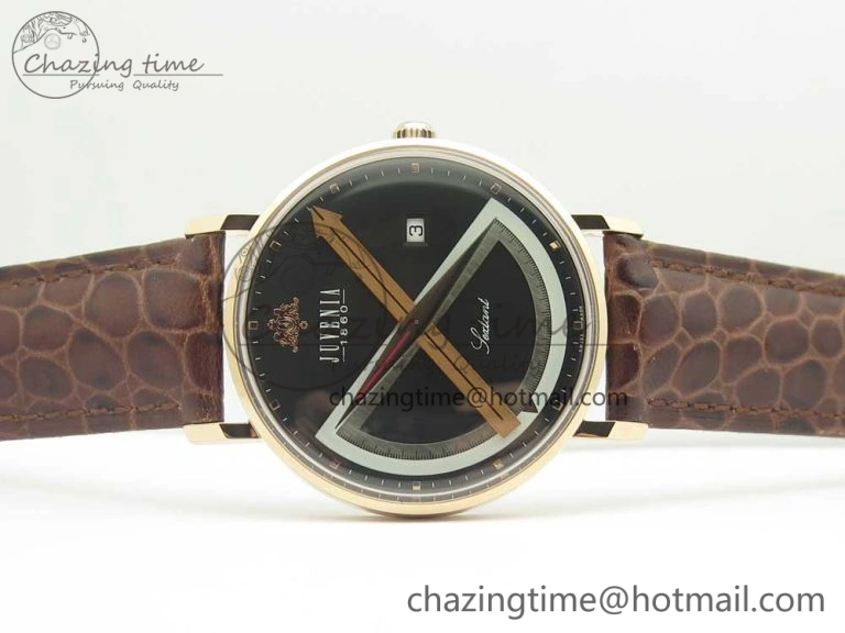 Neat Juvenia Sextant RG FKF Best Edition Black Dial on Brown Leather Strap A 7512
