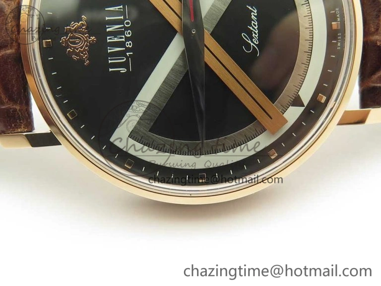 Neat Juvenia Sextant RG FKF Best Edition Black Dial on Brown Leather Strap A 7512