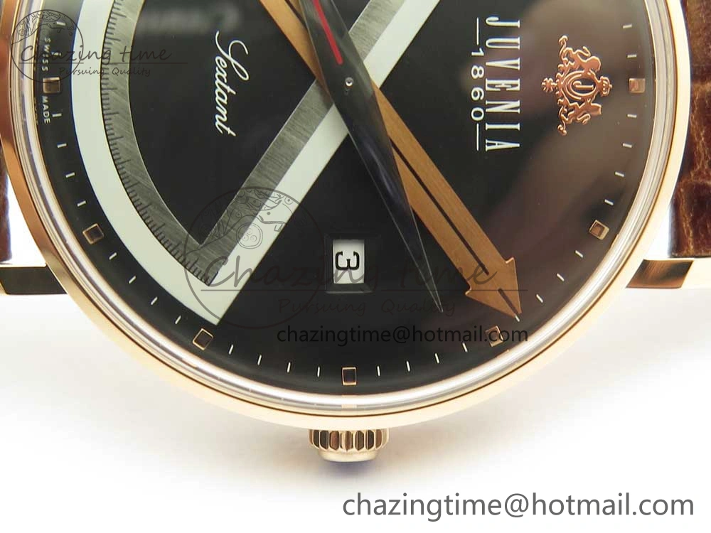 Neat Juvenia Sextant RG FKF Best Edition Black Dial on Brown Leather Strap A 7512