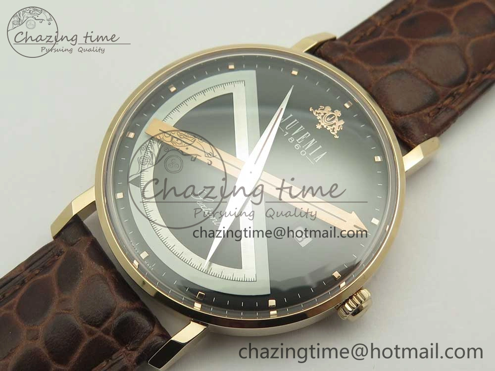 Neat Juvenia Sextant RG FKF Best Edition Black Dial on Brown Leather Strap A 7512