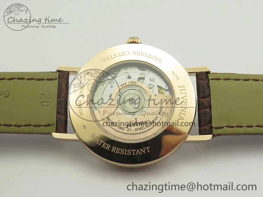 Juvenia Sextant RG FKF Best Edition White Dial on Brown Leather Strap A EyeCatching 7511