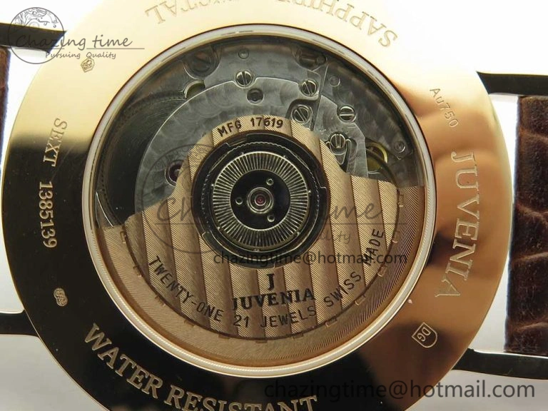 Juvenia Sextant RG FKF Best Edition White Dial on Brown Leather Strap A EyeCatching 7511