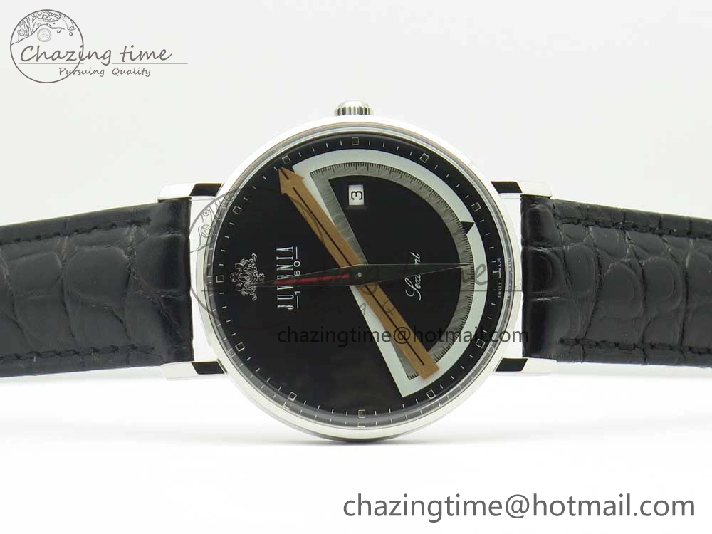 Juvenia Sextant SS FKF Best Edition Black Dial on Black Leather Strap A WellDesigned 7513