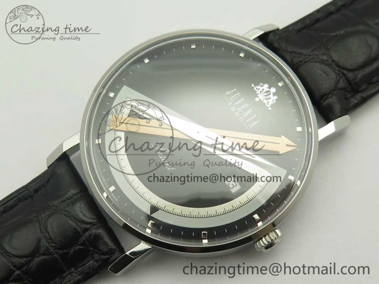 Juvenia Sextant SS FKF Best Edition Black Dial on Black Leather Strap A WellDesigned 7513