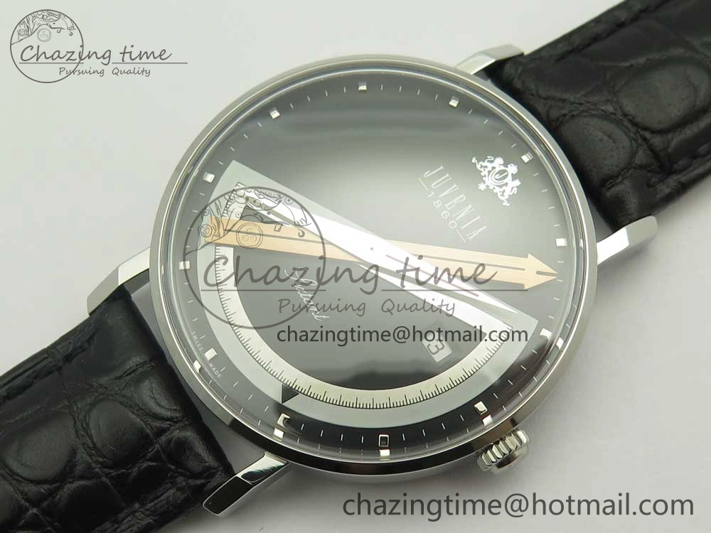 Juvenia Sextant SS FKF Best Edition Black Dial on Black Leather Strap A WellDesigned 7513