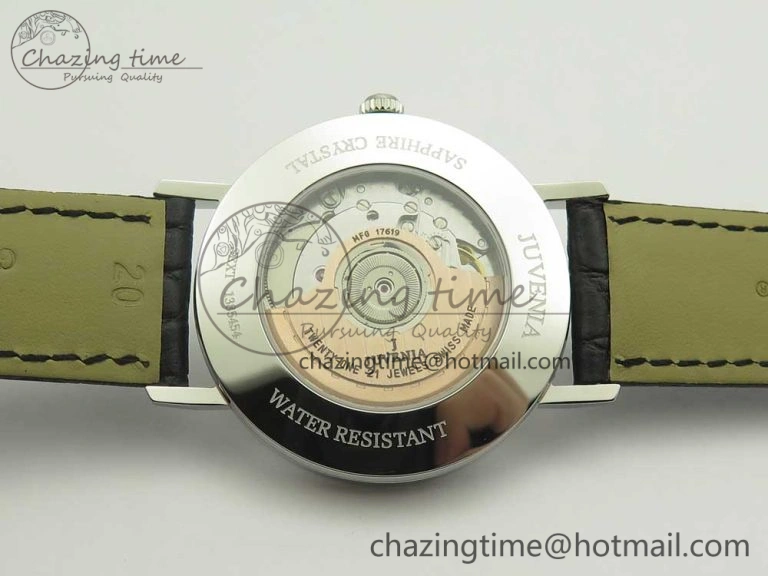 Juvenia Sextant SS FKF Best Edition White Dial on Black Leather Strap A Packable 7514