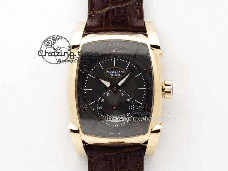 Kalpa Grande RG Black Textured Dial On Brown Leather Strap A ZeroBulk 8627