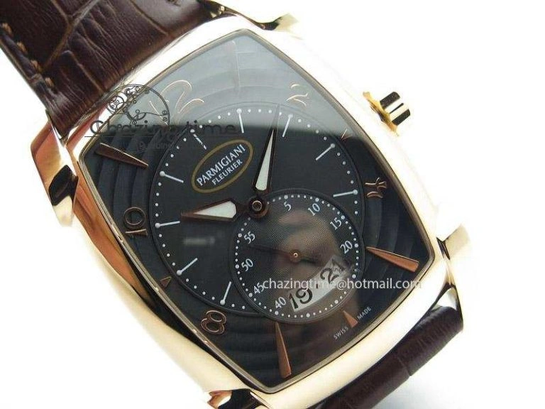 Kalpa Grande RG Black Textured Dial On Brown Leather Strap A ZeroBulk 8627