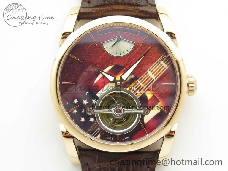 BestValue Kalpa Grande RG Gold Textured Dial On Brown Leather Strap A 8625