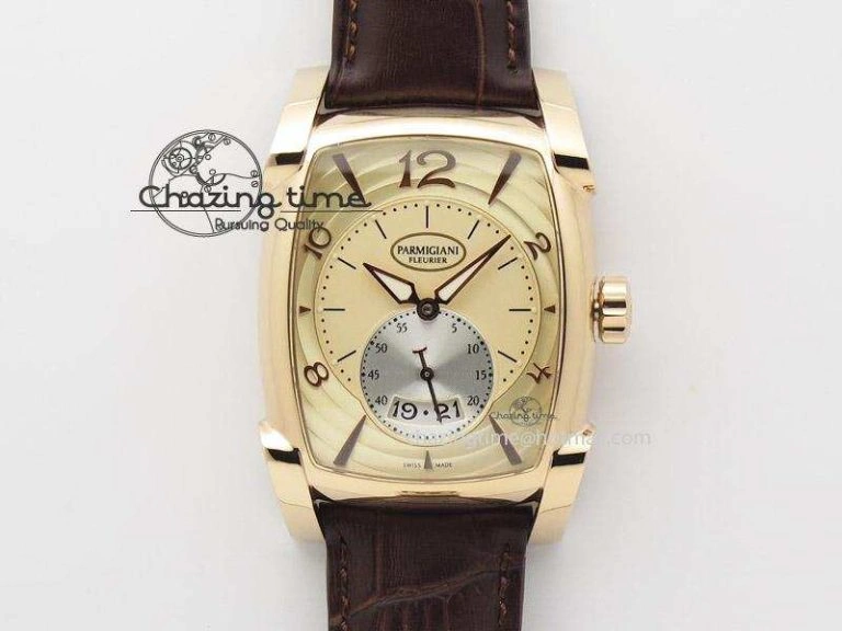 BestValue Kalpa Grande RG Gold Textured Dial On Brown Leather Strap A 8625