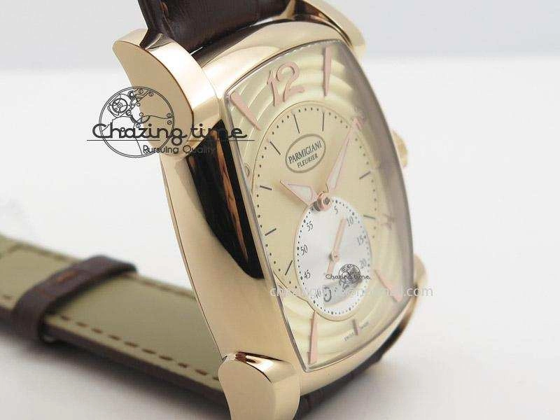 BestValue Kalpa Grande RG Gold Textured Dial On Brown Leather Strap A 8625